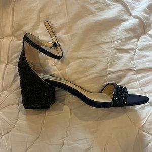Navy Block Heels